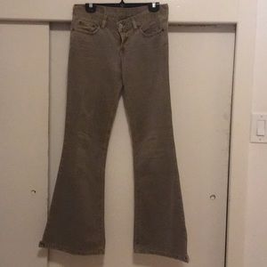 Lucky jeans, light army green, Sz 4, flared bottom